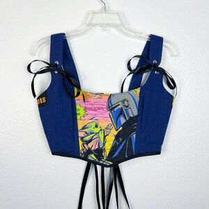 Hand Crafted Custom Star Wars Corset Top – Grogu & Captain Phasma Graphic